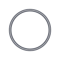 Circle rope frame -Endless rope loop isolated on white, including clipping path.