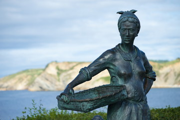 Fish seller woman monument of Comillas, Cantabria