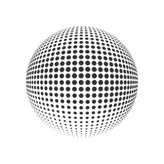 halftone globe logo vector symbol icon design. Beautiful vector illustration isolated on white background