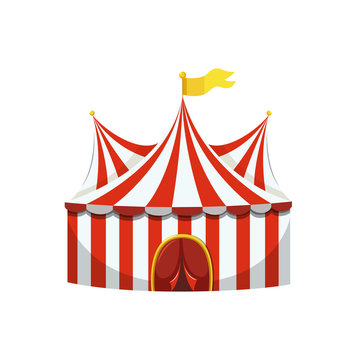 Amazing Circus Show poster. Circus tent vector illustration.