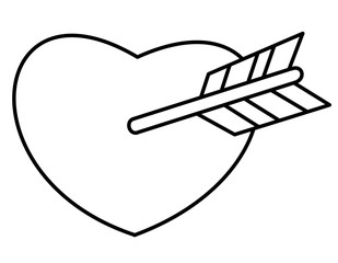ハートと矢(線画) © sonoya