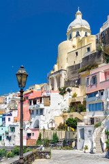 Procida island colorful houses