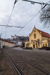 Fototapeta na wymiar Quiet street in Bratislava