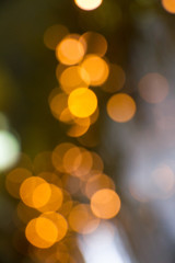 Christmas background with blurry lights, New Year or holiday concept.