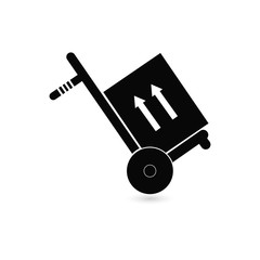 Vector icon cart with box 10 EPS . Lorem Ipsum Illustration design