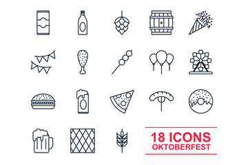 Set octoberfest icon template color editable. octoberfest pack symbol vector sign isolated on white background illustration for graphic and web design.