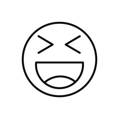 Smiley emoticon line icon. Isolated vector