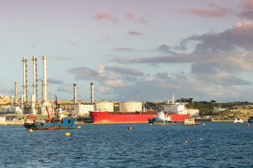 Cargo ships sitting in the port