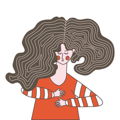 Illustration of girl with lush hair