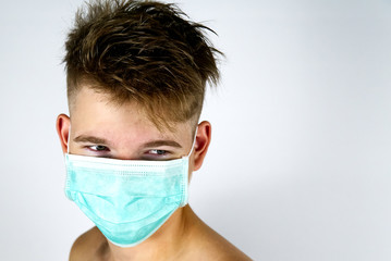young man with a medical mask. young doctor concept.