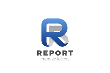 Letter R Logo design vector template Ribbon Font style Typography.