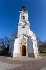 Baroque style calvinist  church in Szabadszallas, Hungary