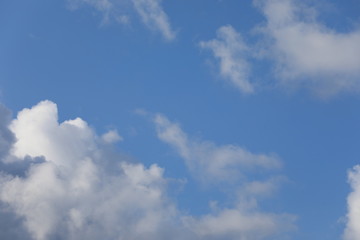 Blue sky background with clouds. 