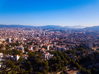 Marseille France Drone Shot view city