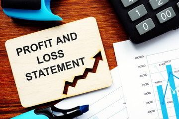Fototapeta Business photo shows printed text profit and loss statement obraz