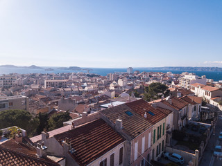 Obraz premium Marseille France Drone Shot view city