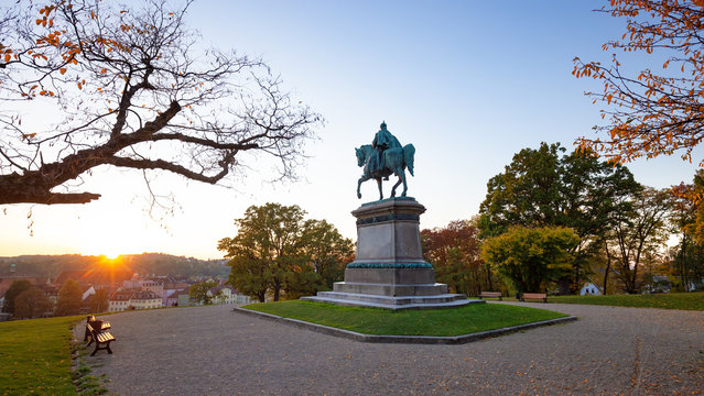 Equestrian monument to Ernest II, Duke of Saxe-Coburg and Gotha in the Hofgarten, Coburg, Germany