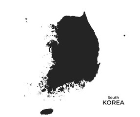 Fototapeta premium South Korea map icon. isolated vector geographic template of asian cou