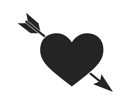 heart with arrow icon. love symbol. valentine's day design element