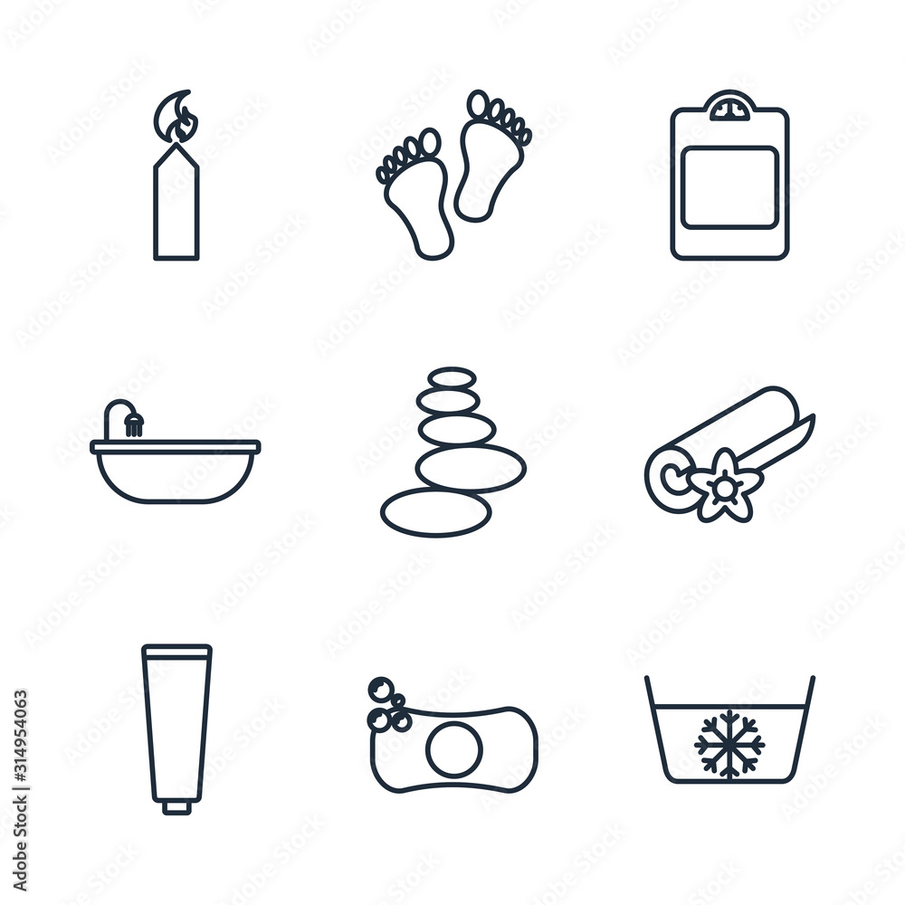 Poster set spa icon template color editable. spa & beauty pack symbol vector sign isolated on white backgro