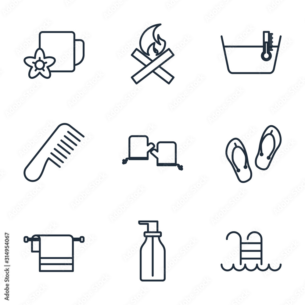 Poster set spa icon template color editable. spa & beauty pack symbol vector sign isolated on white backgro