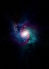 Stars, dust and gas nebula in a far galaxy