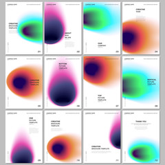 A4 brochure layout of covers design templates for flyer leaflet, A4 brochure design, report, presentation, magazine cover, book design. Abstract blur shapes with iridescent colors soft effect gradient