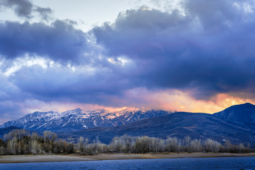 Sunset at Pineview Reservoir, Utah