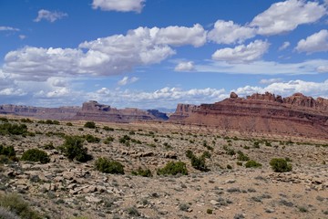 Tilting Sandstone Mountains of desert Utah