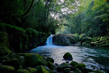 初秋の菊池渓谷の情景＠熊本