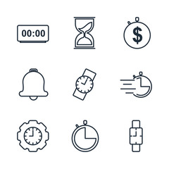 Set Time icon template color editable. Time pack symbol vector sign isolated on white background illustration for graphic and web design.