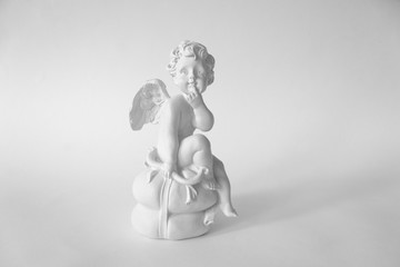 angel cupid love romance valentine day card black and white background