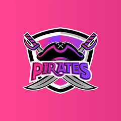 Pirates Mascot Sport Esport Logo Design Stock Vector 