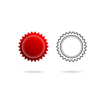 Set of red blank stamp isolated on white background. Vector illustration