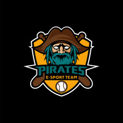 Pirates Mascot Sport Esport Logo Design Stock Vector 