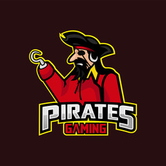 Pirates Mascot Sport Esport Logo Design Stock Vector 