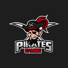 Pirates Mascot Sport Esport Logo Design Stock Vector 