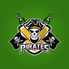 Pirates Mascot Sport Esport Logo Design Stock Vector 