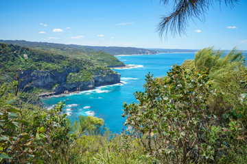 Naklejka na ściany i meble hiking the great ocean walk to milanesia beach, coast of victoria, australia