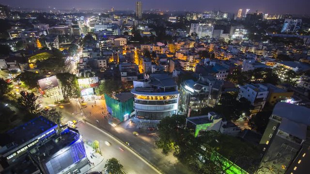 India, Karnataka, Bangalore (Bangaluru), capital of the state of Karnataka, city skyline time lapse