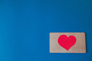 blue background with heart and place for text, for Valentine's day