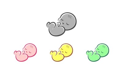 Cute baby simple modern template vector logo