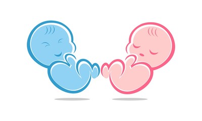 Cute baby simple modern vector logo design