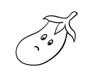 Illustration of sad eggplant cartoon
