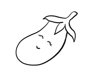 Ilustration of cute expression eggpkant cartoon