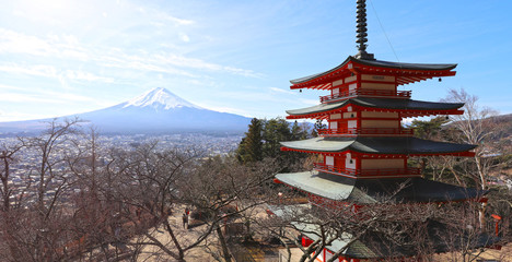 【世界遺産】新倉山浅間公園から見る富士山