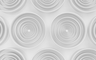 Fototapeta na wymiar White abstract technology circles background texture 3d render illustration
