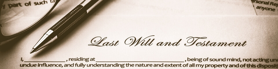 Last Will And Testament Document With Pen And Reading Glasses - Death And Inheritance Concept