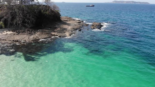 Panama in February drone shoots of Contadora Island featuring beaches sand sea blue skies and relaxing times