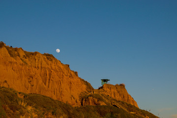 Moon over Malibu Cliffs
